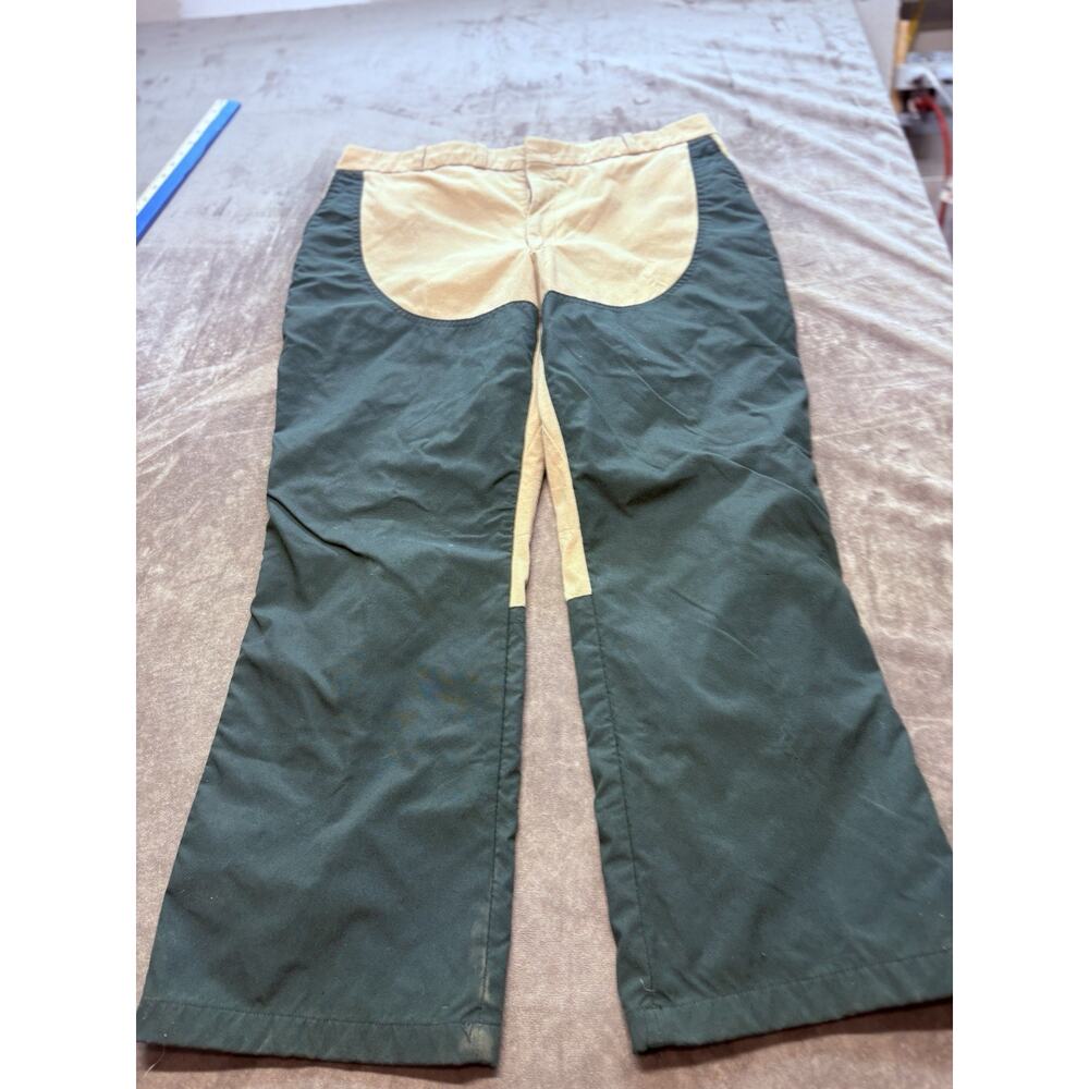 Vintage LL Bean Upland‎ Briar Hunting Pants Mens 40x32 Beige Green Brush Guard